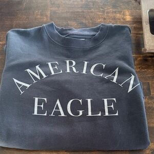 American Eagle Outfitters Men's Dark Gray Crewneck Sweater